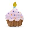 Pluche cupcake kattenspeelgoed met kattenkruid en kaarsje