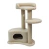 Boony Krabpaal Luna in Sand Beige, krabpaal met huisje voor katten