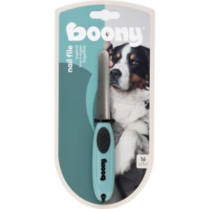 Boony nagelvijl voor honden met hol blad en turquoise grip, 16 cm