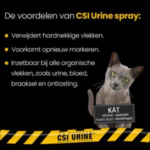 Voordelen van CSI Urine spray: verwijdert hardnekkige vlekken en voorkomt opnieuw markeren