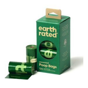 Doos Earth Rated poepzakjes met 120 geurloze zakjes en twee losse rolletjes