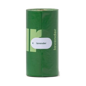 Groen rolletje Earth Rated poepzakjes met lavendel etiket