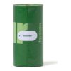 Groen rolletje poepzakjes met lavendel label