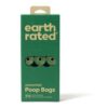 Groene doos Earth Rated poepzakjes geurloos, voorkant met kijkvenster op de rolletjes
