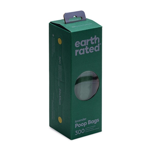 Zijaanzicht van de Earth Rated poepzakjesdoos met ophanggaatje