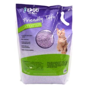 Zak Ekoo Friendly Tofu kattenbakvulling lavendel van 6 liter met lila korrels