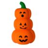 Halloween hondenspeelgoed van latex in de vorm van drie gestapelde pompoenen met piep