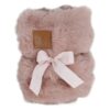 Opgevouwen hondendeken Boony EST1941 Heather Rose met leren merklabel en strik