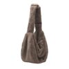 Zijaanzicht van de taupe hondendraagtas van Designed by Lotte