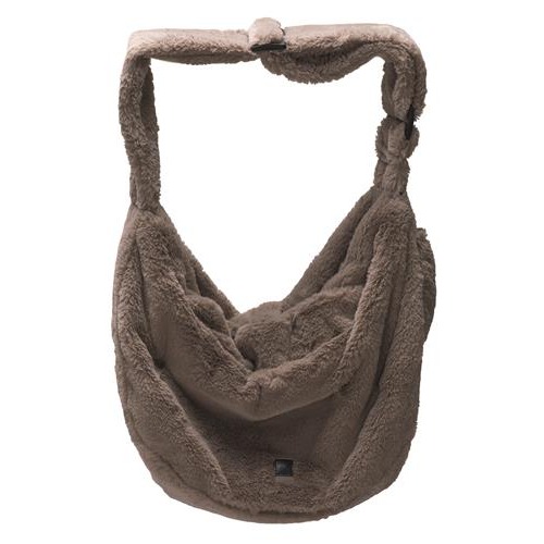 Taupe hondendraagtas van Designed by Lotte, gemaakt van zacht pluche