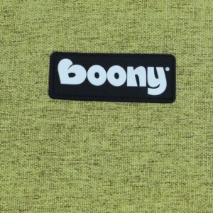 Boony logo op het hondenkussen in groen