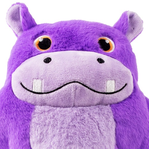 KONG Snuzzles XL hippo knuffel, bovenaanzicht met beide oren zichtbaar