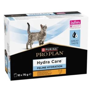 Doos Pro Plan Hydra Care aanvullend kattenvoer met kipsmaak, 10 x 75 gram