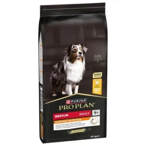 Pro Plan Medium Adult hondenvoer met kip als nummer 1 ingrediënt, vooraanzicht verpakking
