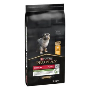 Zijkant van de verpakking van Pro Plan Medium Puppy puppyvoer met colostrum