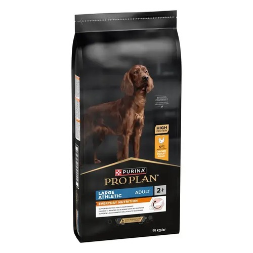 Zijkant verpakking Pro Plan Large Athletic hondenbrokken voor grote actieve honden