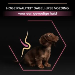 Hoge kwaliteit dagelijkse puppyvoeding van Pro Plan voor een gevoelige huid