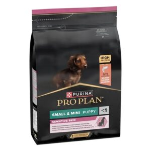 Verpakking Pro Plan Small & Mini Puppy Sensitive Skin met zalm voor een gevoelige huid, 3 kg