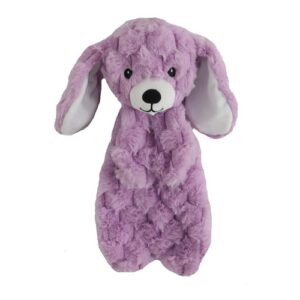 Knuffeldoek voor hond in de vorm van een konijn, lila pluche met lange oren