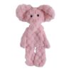 Knuffeldoek voor hond in de vorm van een olifant, roze pluche met grote oren
