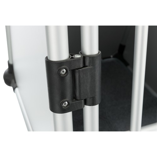Detail van de scharnierende framehoek onderaan de autobench