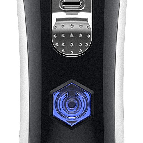 wahl-smart-clip-detail-bediening.jpg Detailweergave van de bediening en schakelaars van de Wahl Smart Clip hondentondeuse met precisie-controls