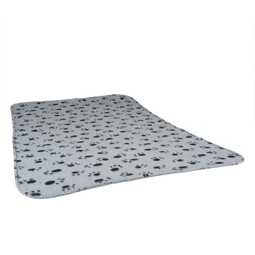 Grijze Duvoplus Snuggly deken met zwarte pootjesprint