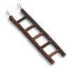 Karlie vogelladder van natuurhout met schors, 5 treden en twee metalen ophanghaakjes