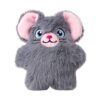 KONG Cat Snuzzles Mouse, grijze speelgoedmuis met roze oren van voren