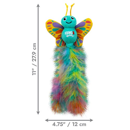 Afmetingen KONG Wubba Butterfly: 27,9 cm lang en 12 cm breed