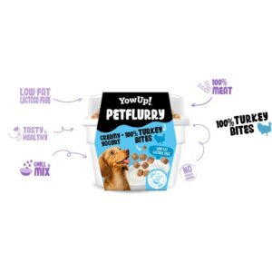 YowUp! Petflurry hondenyoghurt met kalkoen, vetarm en lactosevrij met stukjes 100% kalkoen